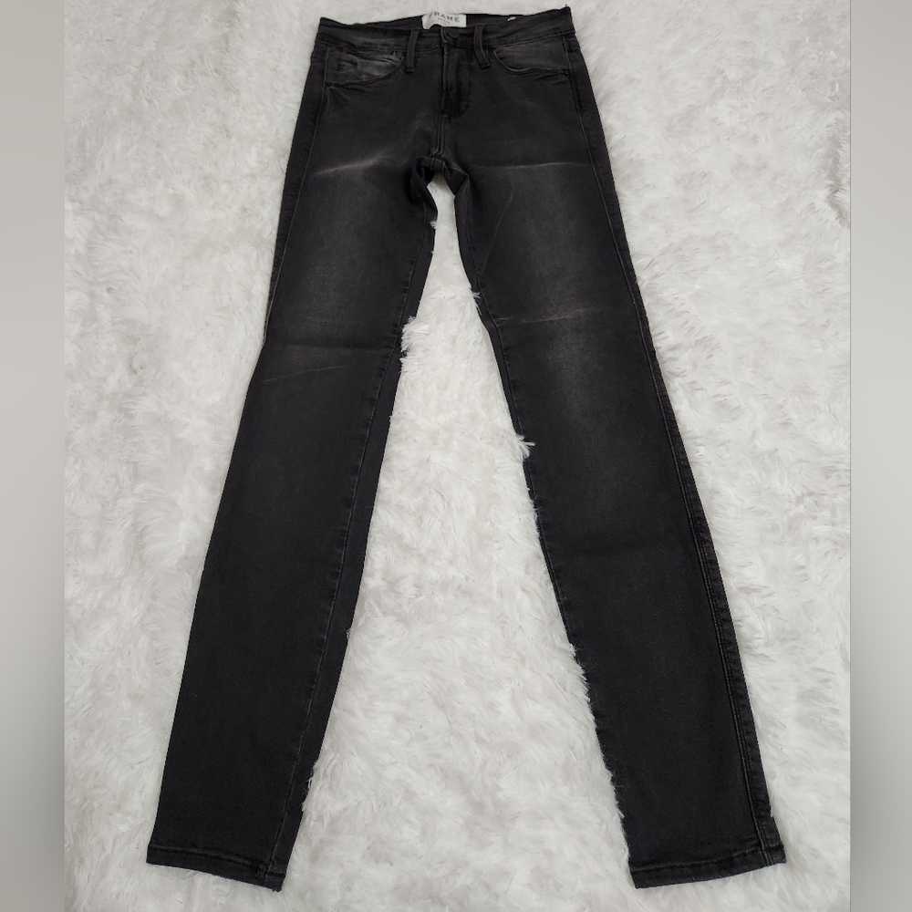 FRAME Denim Black Le High Skinny Jeans